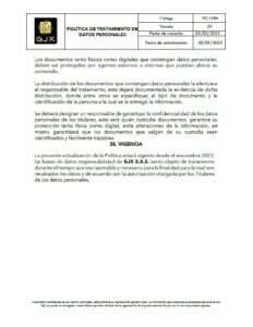 POLÍTICA TRATAMIENTO DE DATOS 8